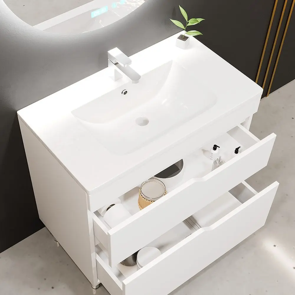 Tumba sub lavoar Bayro Teona 1000 (White Matte) - 3