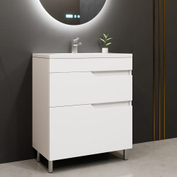 Tumba sub lavoar Bayro Teona 600 (White Matte) Thumb