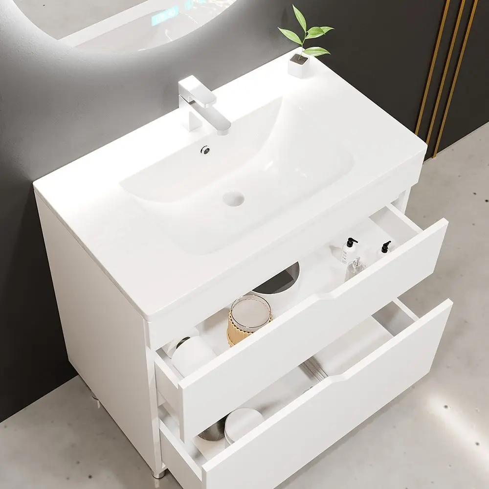 Tumba sub lavoar Bayro Teona 700 (White Matte) - 3