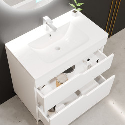 Tumba sub lavoar Bayro Teona 800 (White Matte) Thumb