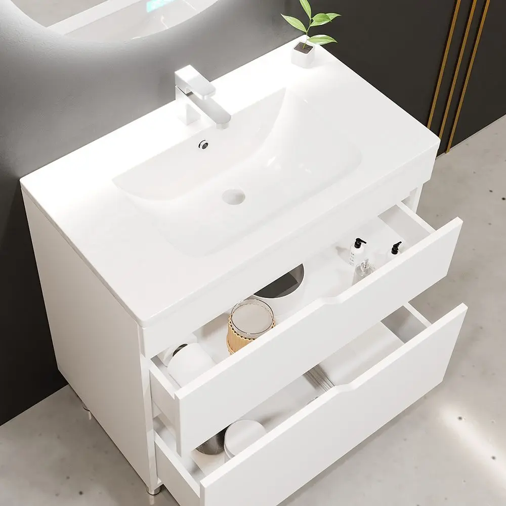 Tumba sub lavoar Bayro Teona 800 (White Matte) - 3