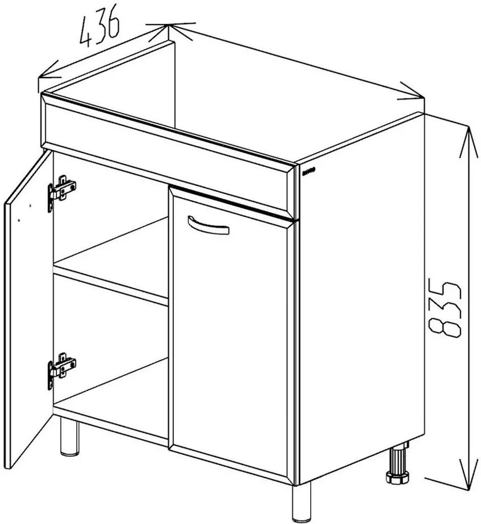 Tumba sub lavoar Bayro Tory Atria 850 (White Matte) - 3