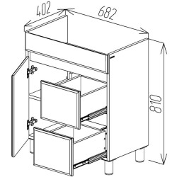Dulap sub lavoar Bayro Urbano Pro 700 (White) Thumb