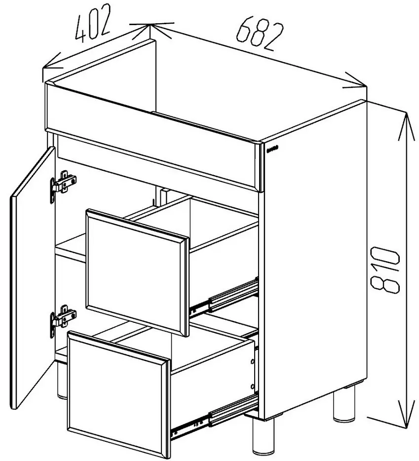 Dulap sub lavoar Bayro Urbano Pro 700 (White)