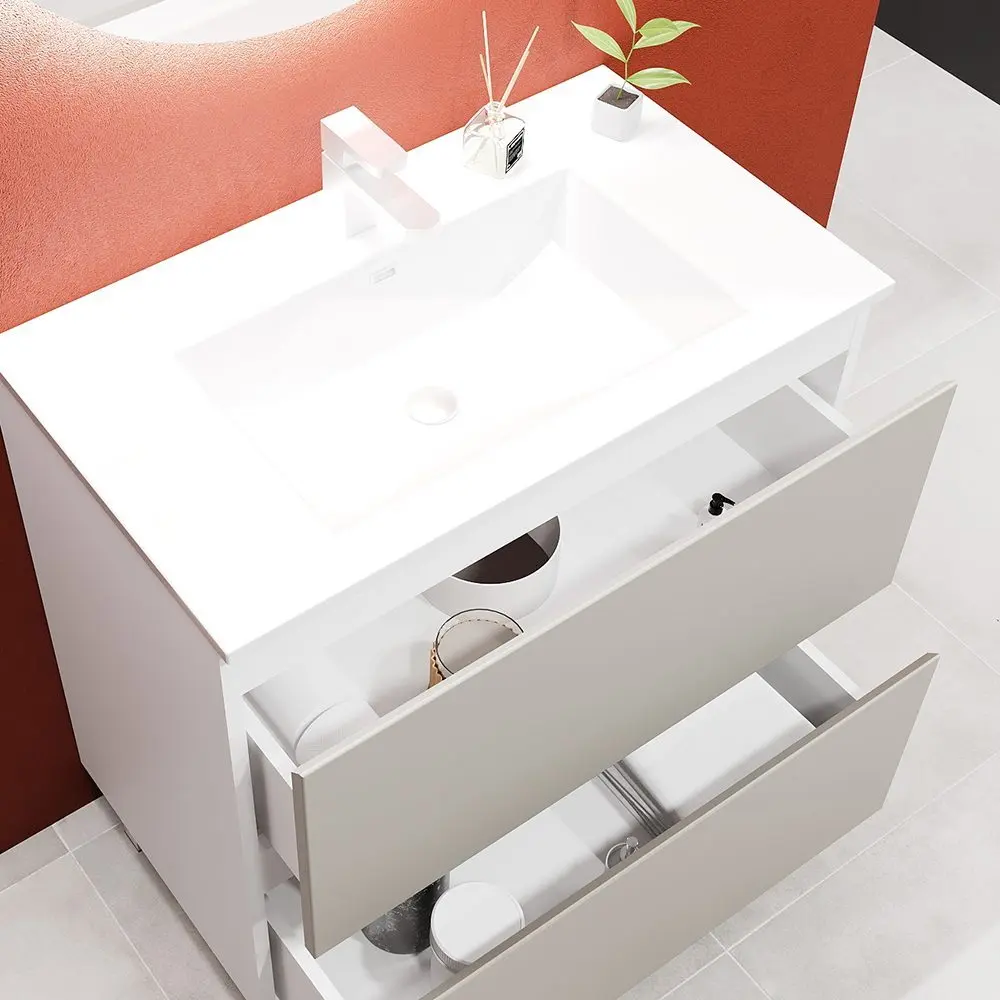 Tumba sub lavoar Bayro Wings 800 (Light Grey/White) - 3