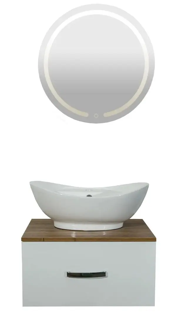 Set dulap cu lavoar Daphne (White/Brown) - 2