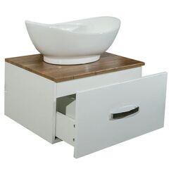 Set dulap cu lavoar Daphne (White/Brown)
