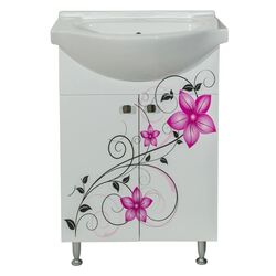 Set dulap cu lavoar Print 55 (White/Purple)