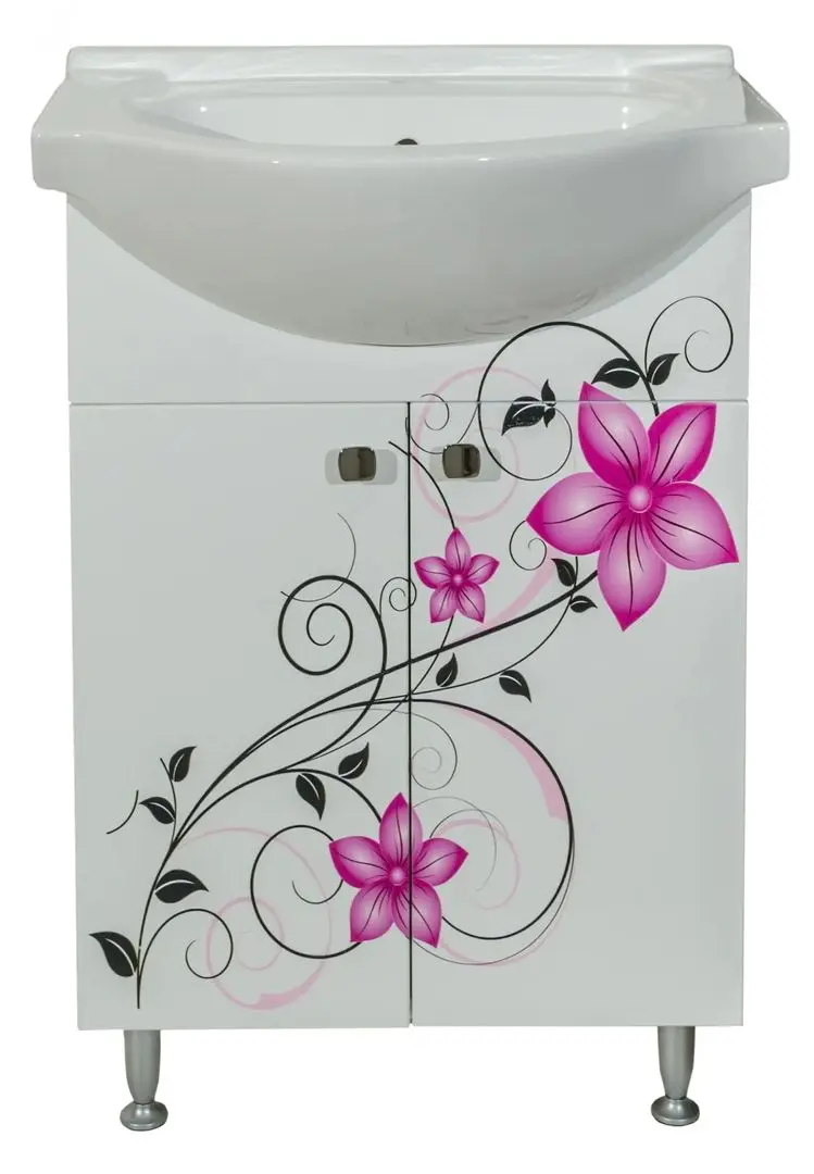 Set dulap cu lavoar Print 55 (White/Purple)