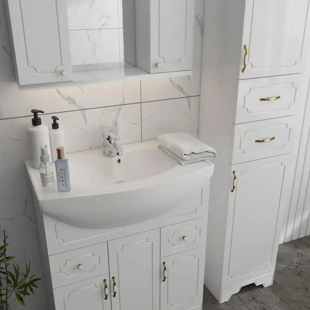 Set dulap cu lavoar Rustik Antik (White) - 3