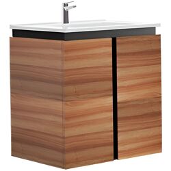 Набор тумбы с раковиной Creavit Verti 60 (Light Walnut) Thumb