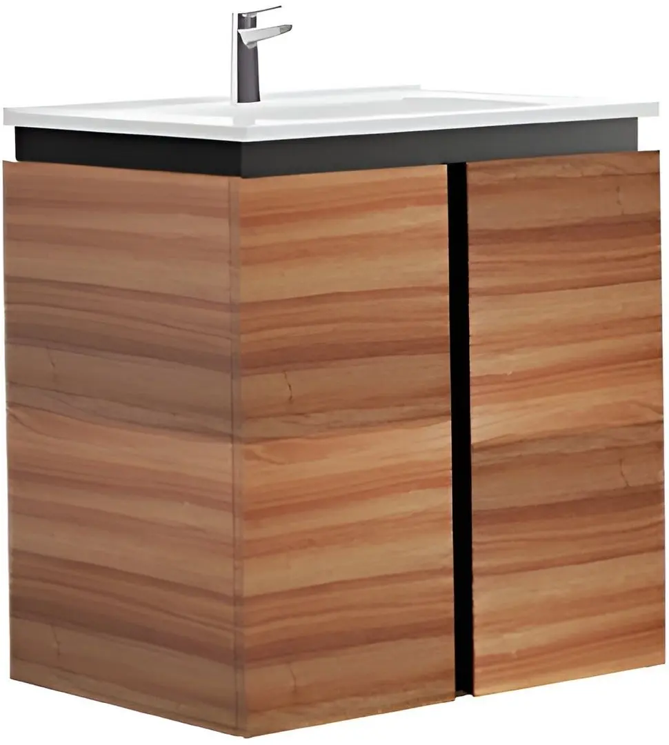 Набор тумбы с раковиной Creavit Verti 60 (Light Walnut)