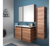 Set dulap cu lavoar Creavit Verti 60 (Light Walnut)