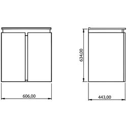 Набор тумбы с раковиной Creavit Verti 60 (Light Walnut) Thumb