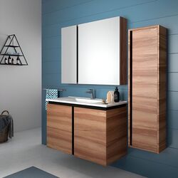 Set dulap cu lavoar Creavit Verti 60 (Light Walnut)