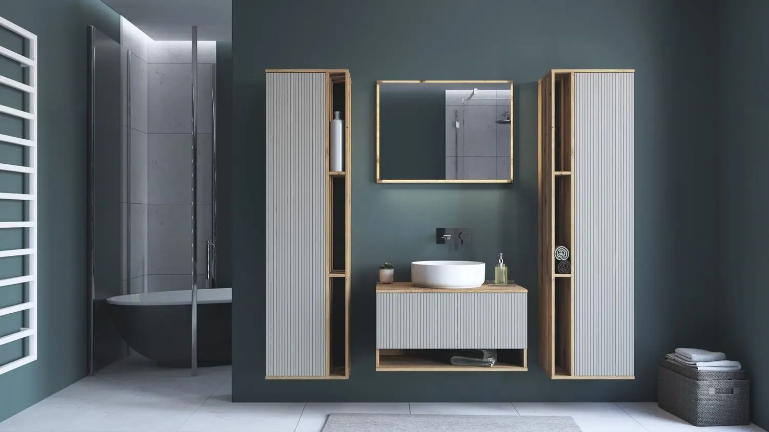 Шкаф под умывальник Halmar Aviola SU-80 (Artisan Oak/Cashmere Matt)