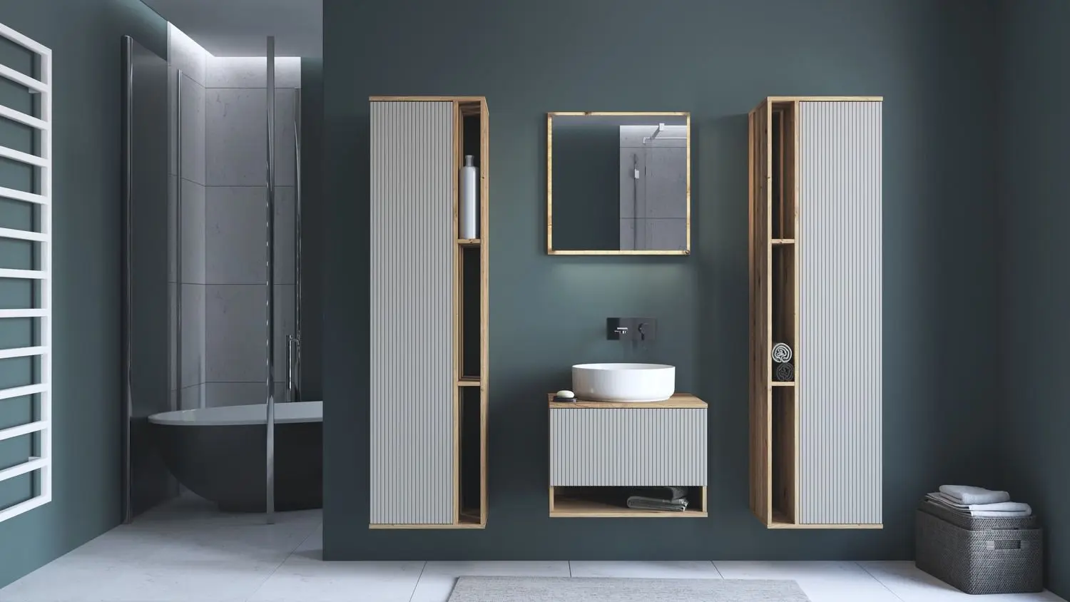 Dulap sub lavoar Halmar Avolia SU-60 (Artisan Oak/Cashmere Matt)