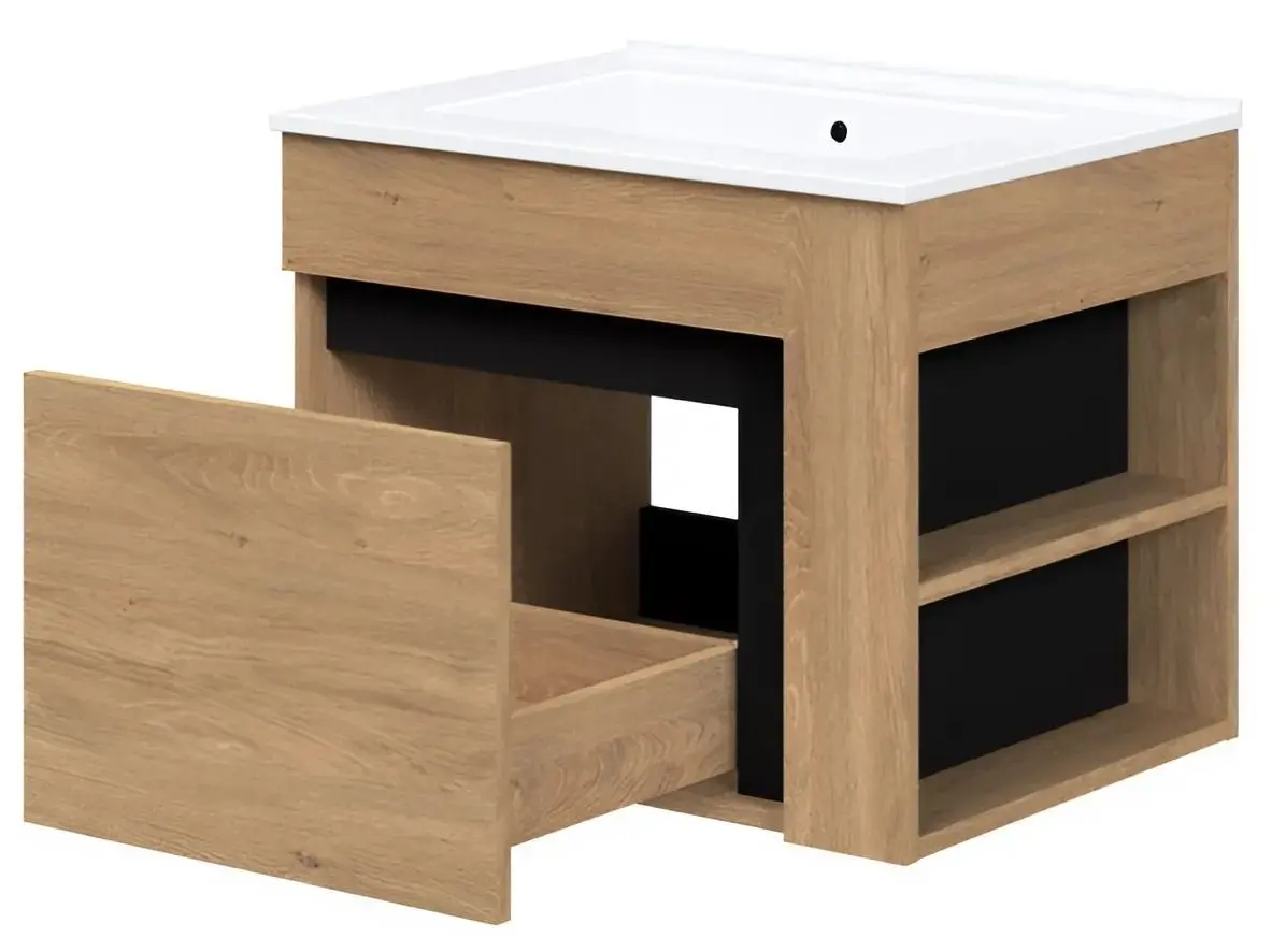 Dulap sub lavoar Halmar Duesa SU-60 (Craft Oak Gold/Black)