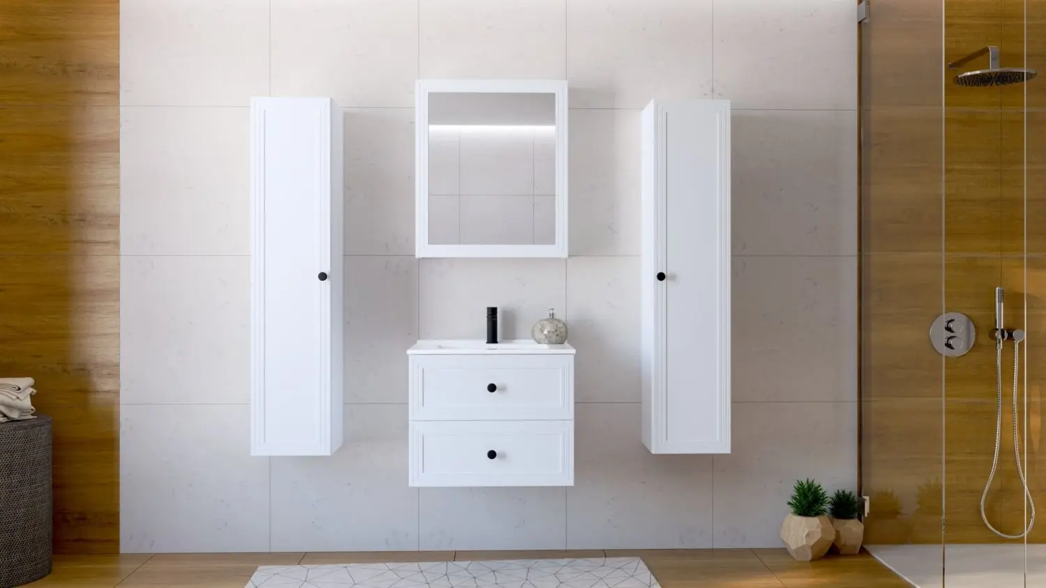 Dulap sub lavoar Halmar Toreto SU-60 (White Matt)