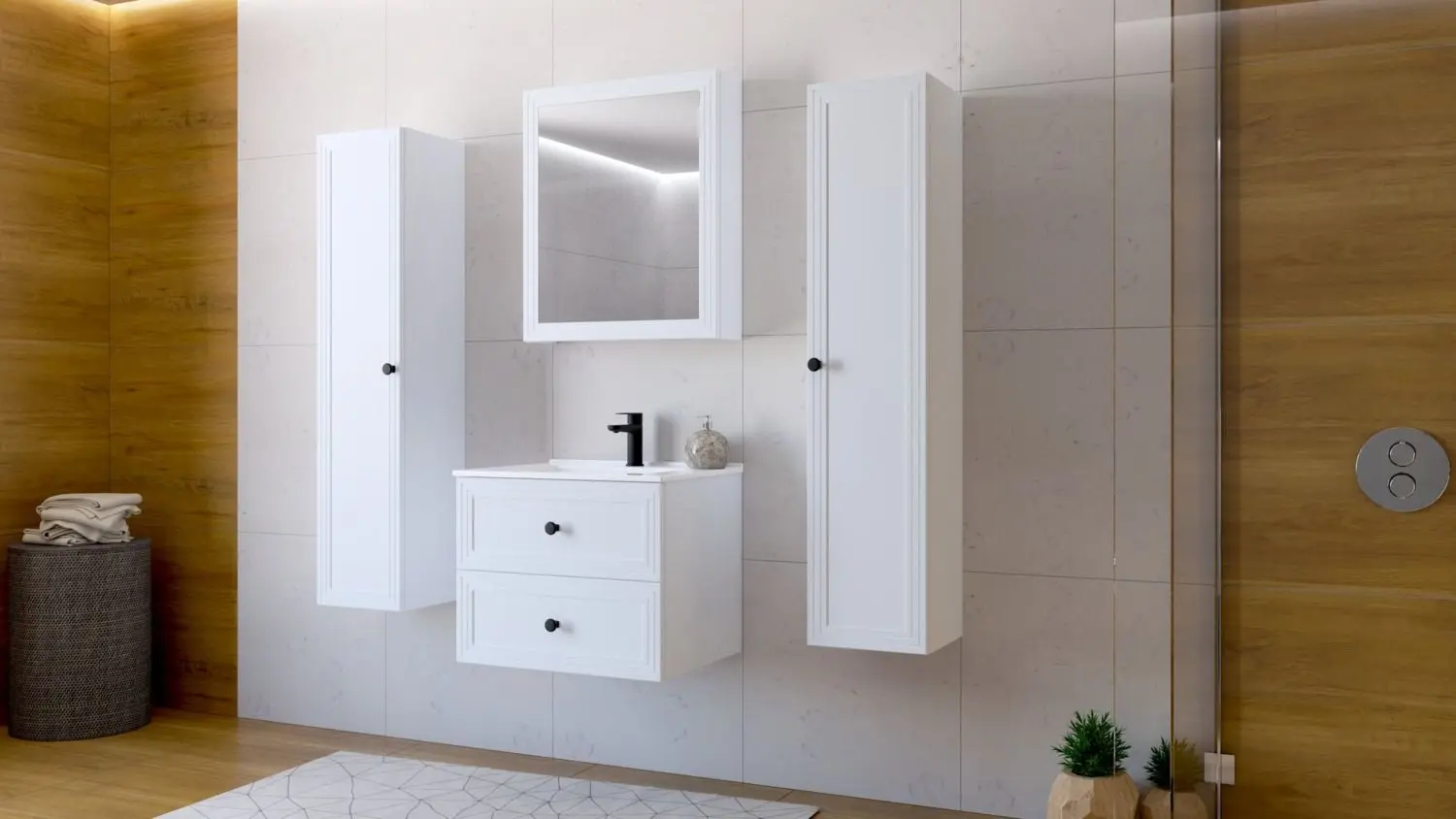 Dulap sub lavoar Halmar Toreto SU-60 (White Matt)