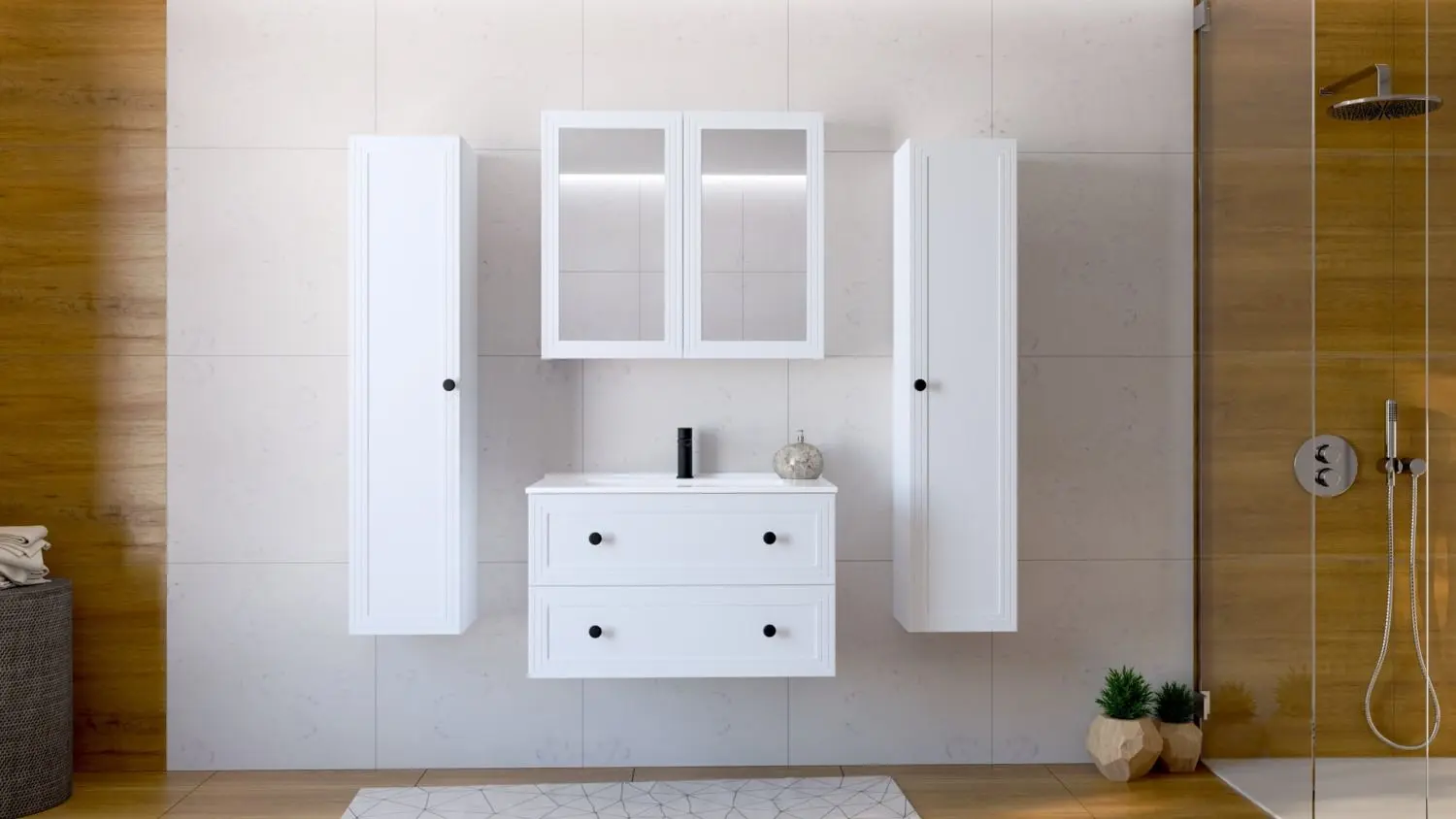 Dulap sub lavoar Halmar Toreto SU-80 (White Matt)