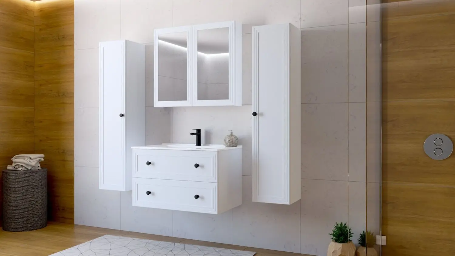 Dulap sub lavoar Halmar Toreto SU-80 (White Matt)