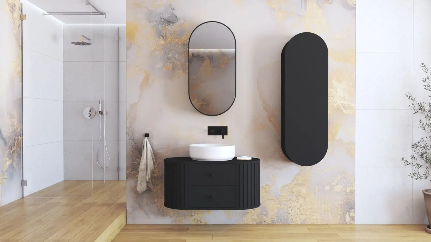 Dulap sub lavoar Halmar Venezia SU (Black Matt)