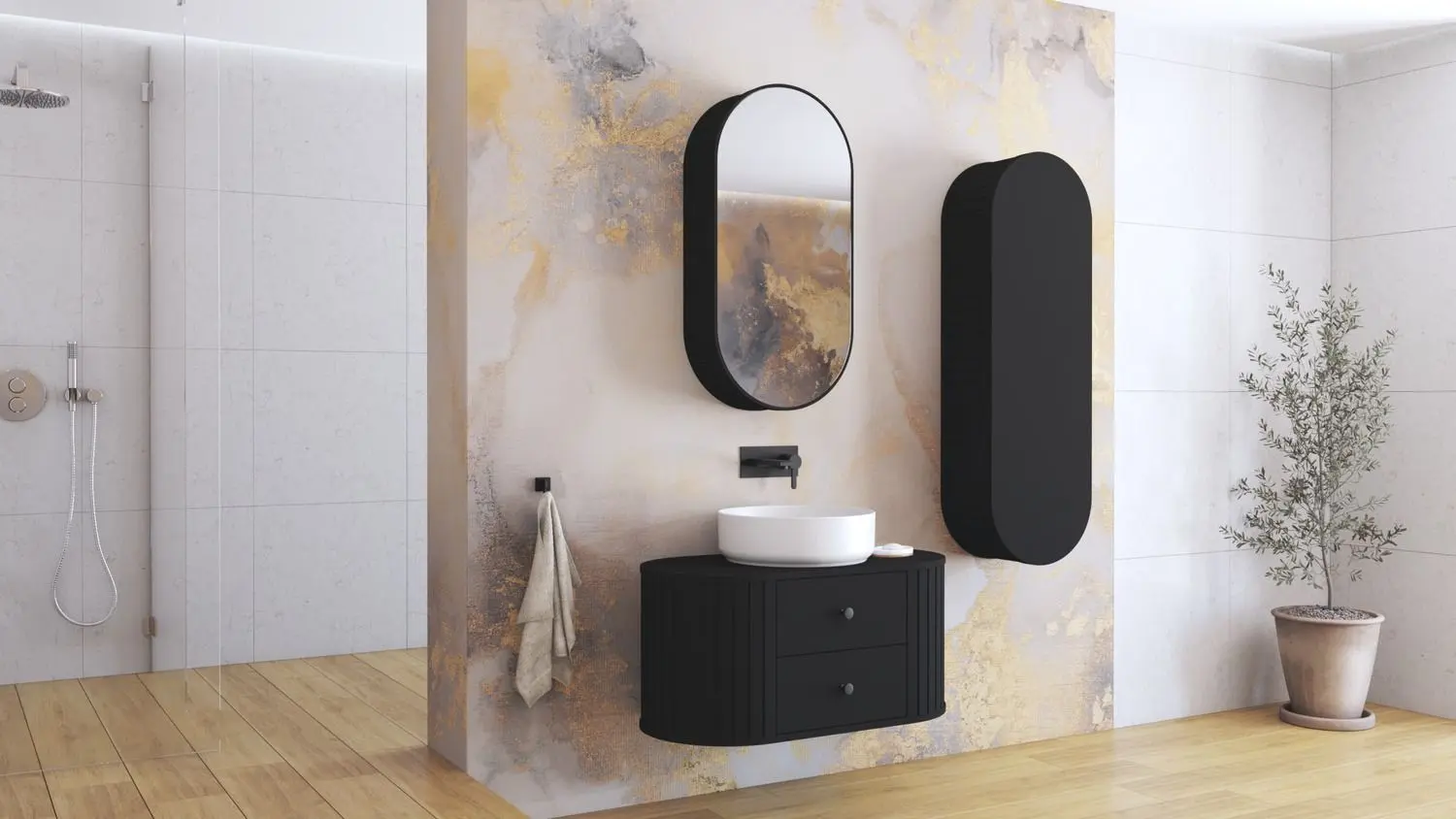 Dulap sub lavoar Halmar Venezia SU (Black Matt)