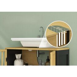 Dulap sub lavoar Homcom 834-671V00BK 60x30x70 cm (Natural/Black) Thumb