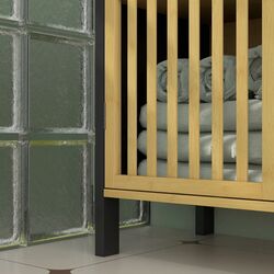 Dulap sub lavoar Homcom 834-671V00BK 60x30x70 cm (Natural/Black) Thumb