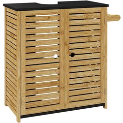 Dulap sub lavoar Homcom 834-688V00ND 60x30x69 cm (Natural Wood/Black) Thumb