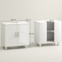 Tumba sub lavoar Homcom 834-742V00WT (White Gloss) Thumb