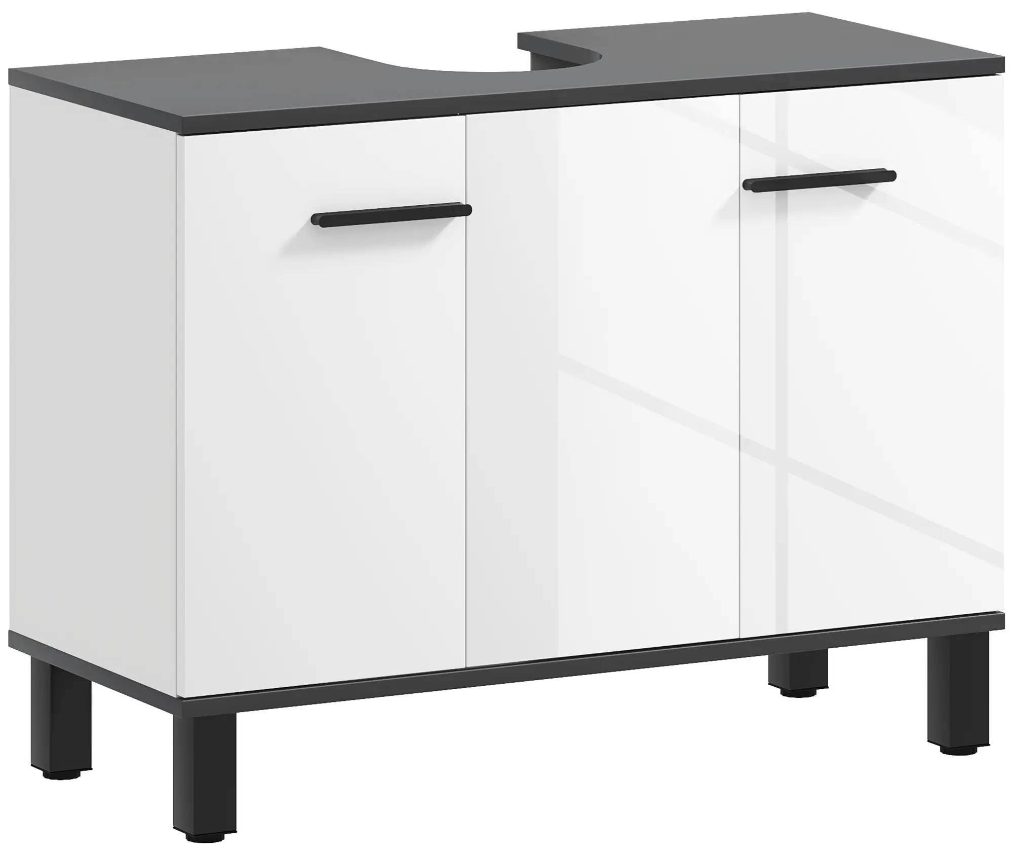 Tumba sub lavoar Homcom 834-761V01WT (White Gloss/Dark Grey) - 2