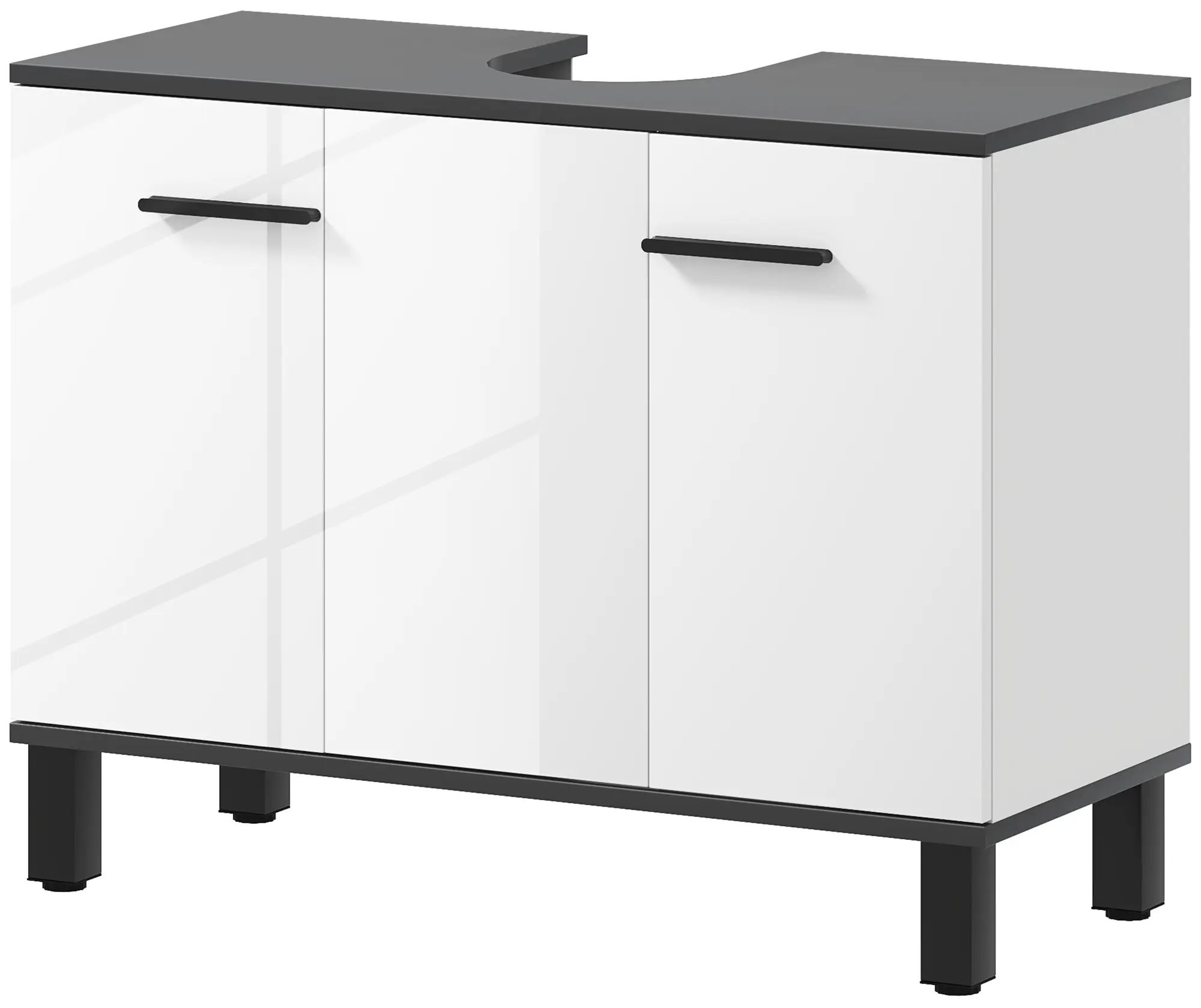 Tumba sub lavoar Homcom 834-761V01WT (White Gloss/Dark Grey) - 3