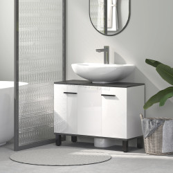 Тумба под умывальник Homcom 834-761V01WT (White Gloss/Dark Grey)