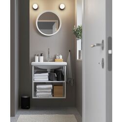 Набор стеллажа с раковиной Ikea Enhet/Tvallen 2 полки/смеситель 64x43x65 (Белый)