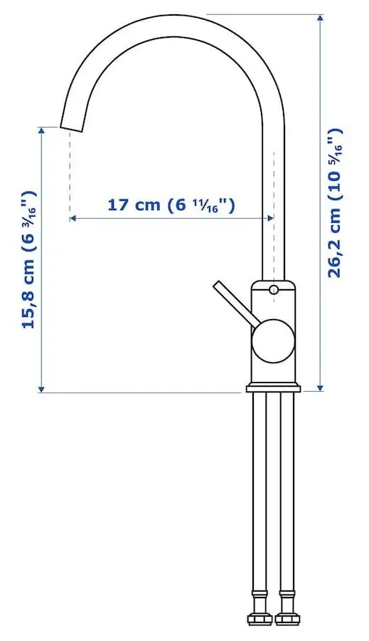 Набор стеллажа с раковиной Ikea Enhet/Tvallen 2 полки/смеситель 64x43x87 (Антрацит) - 7