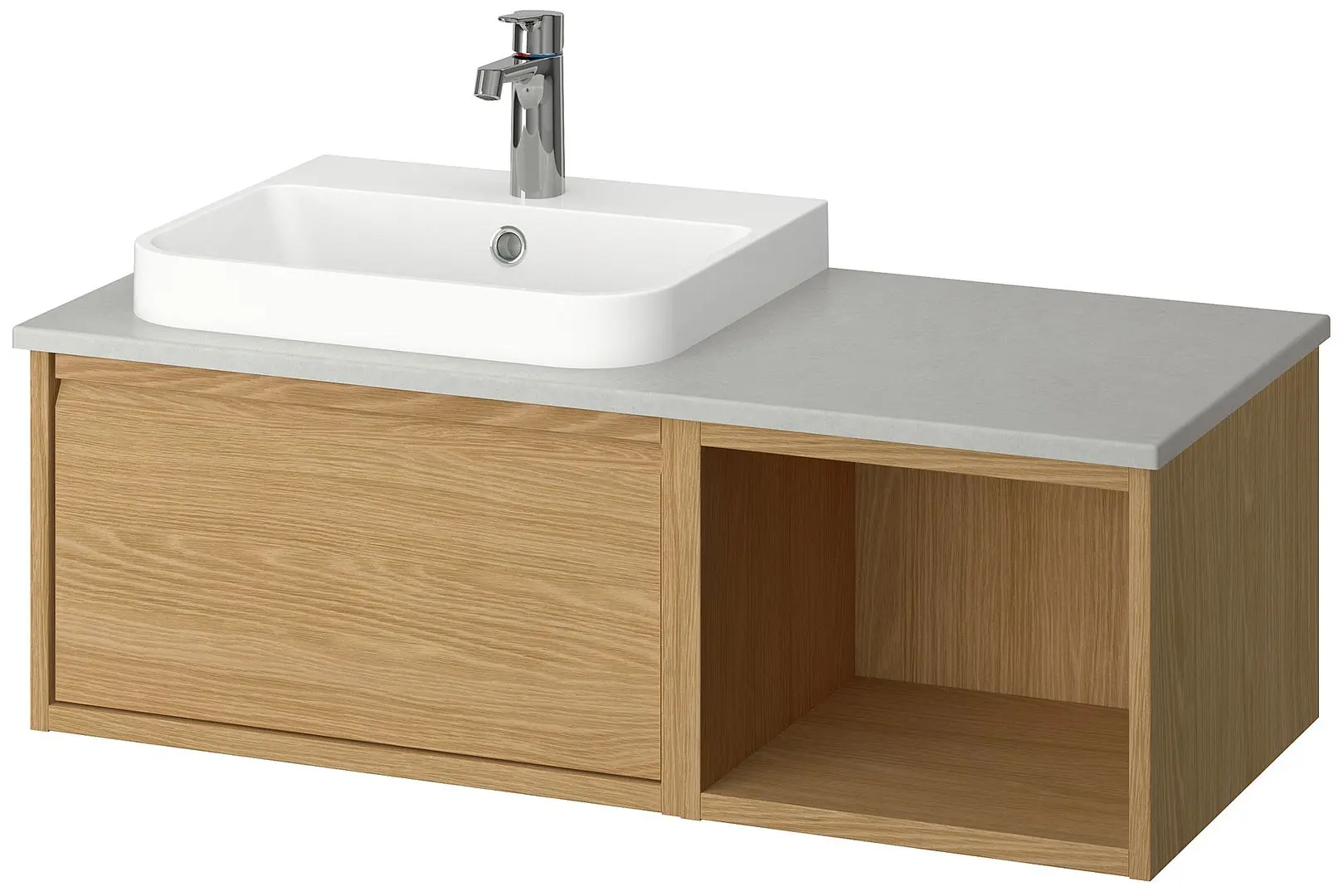 Set tumba cu lavoar Ikea Angsjon/Backsjon 102x49x41 (Aspect Stejar/Aspect Piatra) - 2