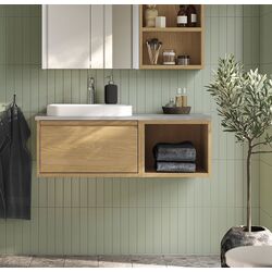 Set tumba cu lavoar Ikea Angsjon/Backsjon 102x49x41 (Aspect Stejar/Aspect Piatra)