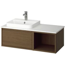 Set tumba cu lavoar Ikea Angsjon/Backsjon 102x49x41 (Aspect Stejar Maro/Aspect Marmura Alba) Thumb