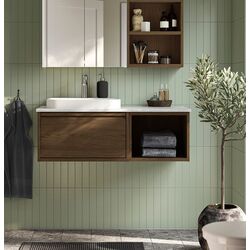 Набор тумбы с раковиной Ikea Angsjon/Backsjon 102x49x41 (Имитация Коричневого Дуба/Имитация Белого Мрамора)