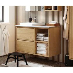 Set tumba cu lavoar Ikea Angsjon/Backsjon 102x49x71 (Aspect Stejar/Aspect Piatra)