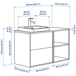 Set tumba cu lavoar Ikea Angsjon/Backsjon 102x49x71 (Aspect Stejar/Aspect Piatra) Thumb