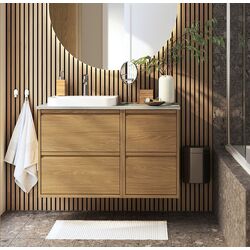 Set tumba cu lavoar Ikea Angsjon/Backsjon 102x49x71 (Aspect Stejar/Aspect Piatra Gri)