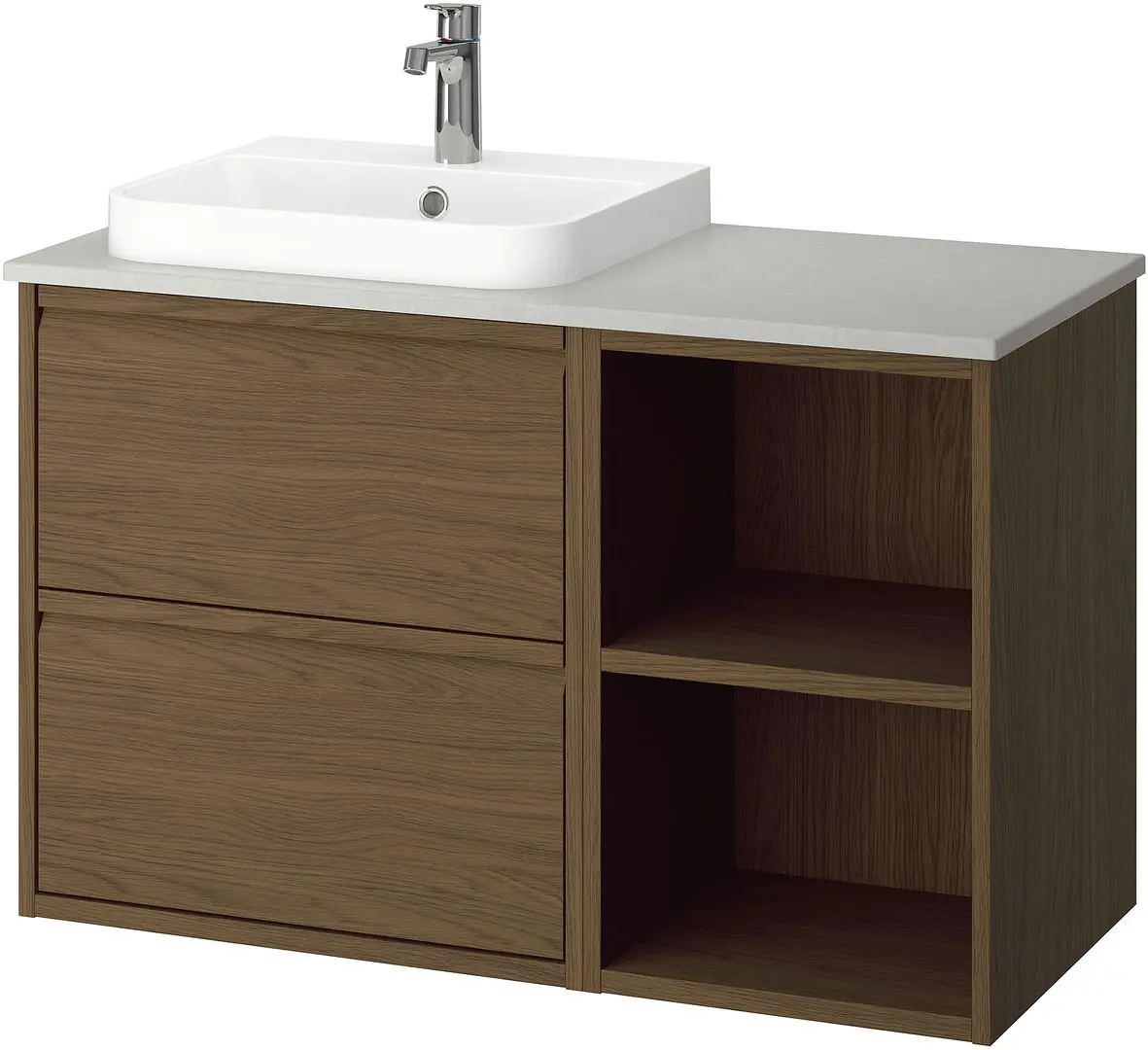 Set tumba cu lavoar Ikea Angsjon/Backsjon 102x49x71 (Aspect Stejar Maro/Aspect Piatra) - 2