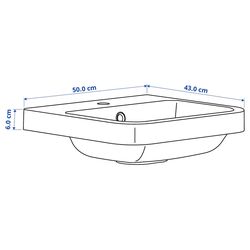 Набор тумбы с раковиной Ikea Angsjon/Backsjon 122x49x41 (Глянцевый Белый/Имитация Белого Мрамора) Thumb