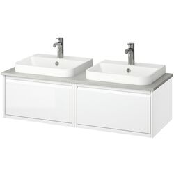 Set tumba cu lavoar Ikea Angsjon/Backsjon 122x49x41 (Alb Lucios/Aspect Piatra) Thumb