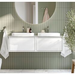 Set tumba cu lavoar Ikea Angsjon/Backsjon 122x49x41 (Alb Lucios/Aspect Piatra)