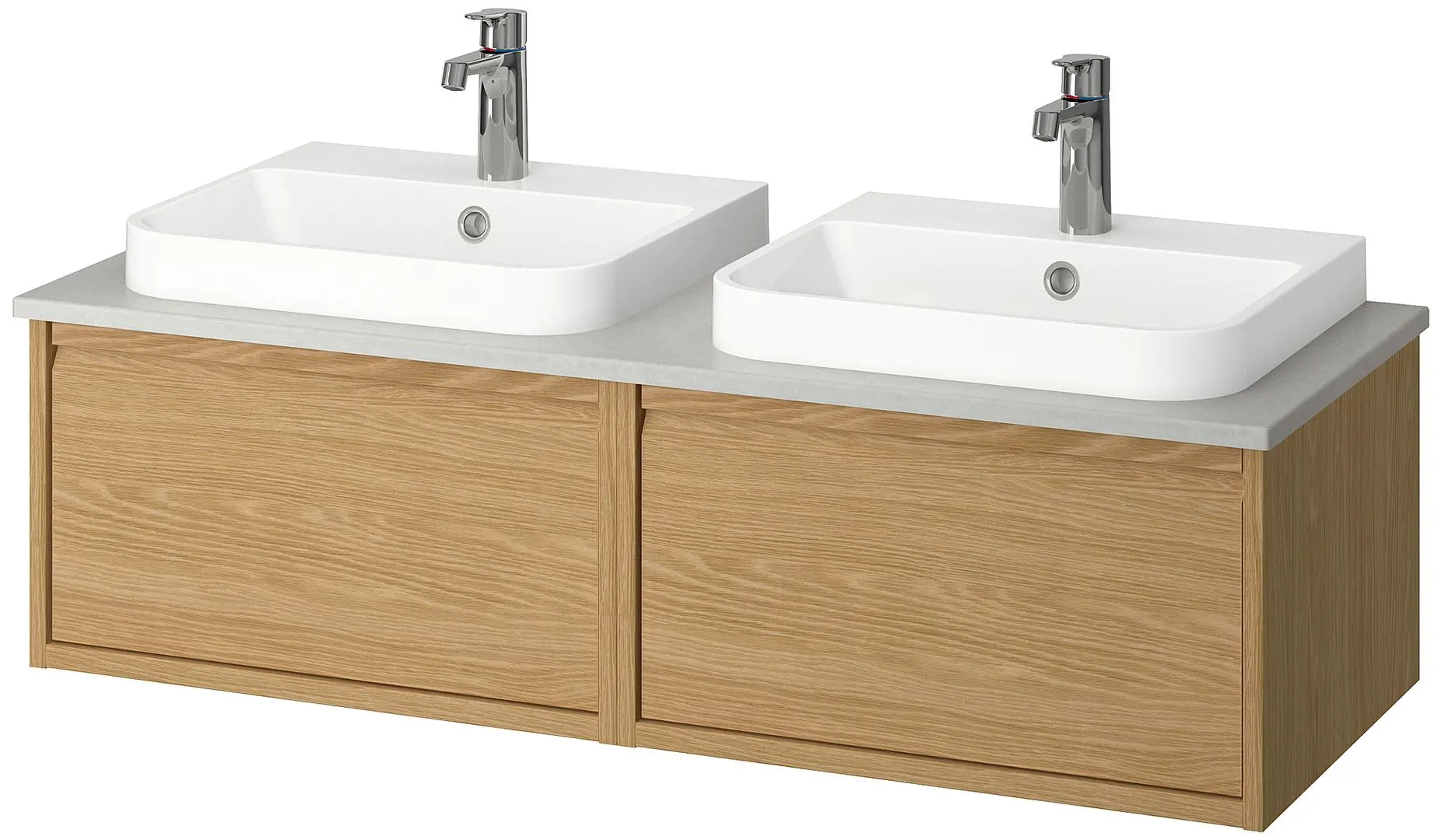 Set tumba cu lavoar Ikea Angsjon/Backsjon 122x49x41 (Aspect Stejar/Aspect Piatra) - 2