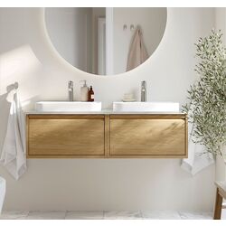 Set tumba cu lavoar Ikea Angsjon/Backsjon 122x49x41 (Aspect Stejar/Aspect Piatra)